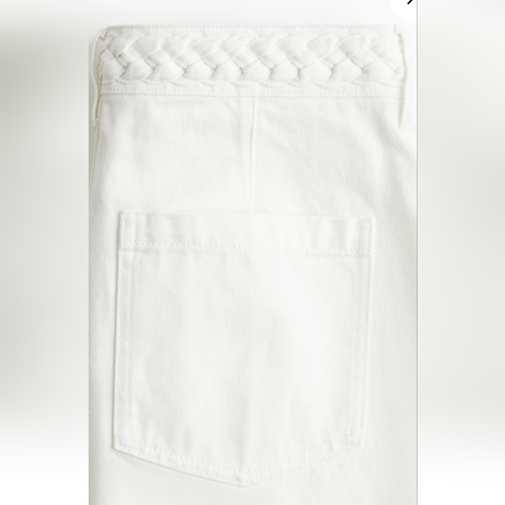 H&M SEALED! NWT! Wide High Jeans #1261751 in White. Sz 4. R2S!! - Picture 6 of 11